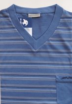 Gentlemen Heren pyjama met V-hals Blauw gestreept maat M