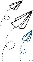 Temporary tattoo | tijdelijke tattoo | fake tattoo| Papiervliegtuigjes - paperplanes | 6 x 10.5 cm