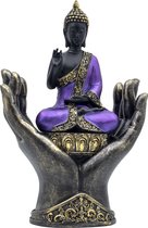 Paars & Zwart Thaise Boeddha in handen