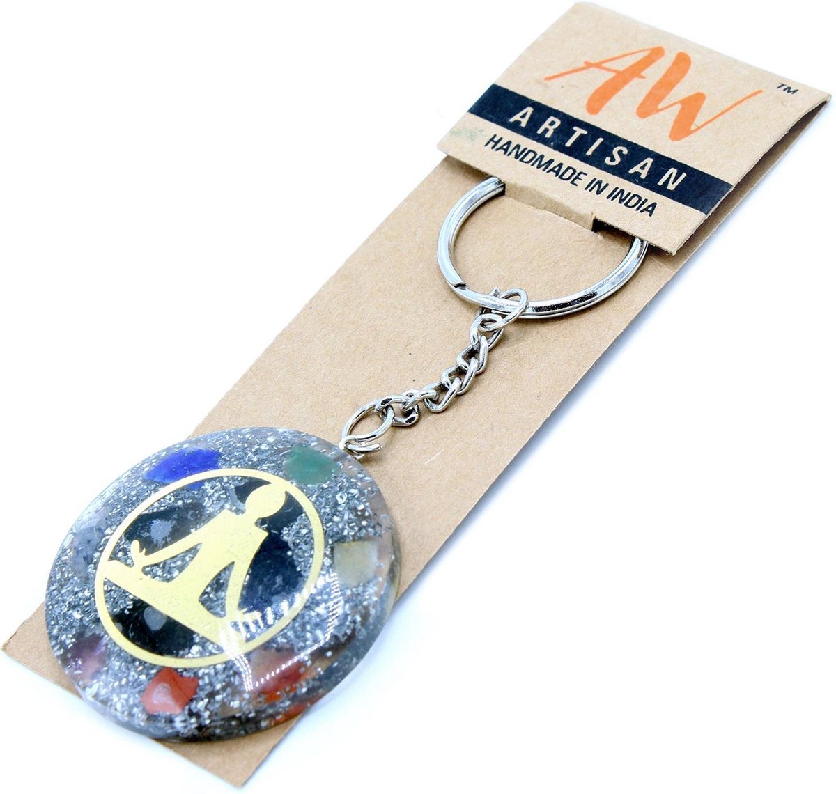 Orgonite Power-sleutelhanger - Boeddha zeven chakra