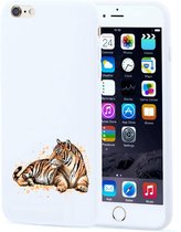 Apple Iphone 6 / 6S Wit siliconen hoesje Tijger