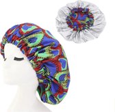 Slaapmuts – Hair Bonnet – Haar bonnet van Satijn – Satin bonnet – Satijnen slaapmuts – Nachtmuts voor krullen – Afrikaanse print - Slaapmuts voor krullen – Haarverzorging - Haarbeschermer