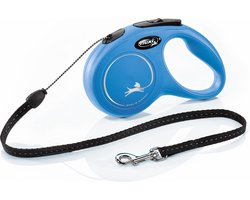 Flexi New Classic Koord – Hondenriem – Blauw – S – 5 m – (<12 kg)