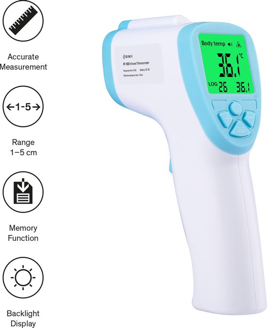 Ijdelheid zoogdier Huh SINJI Infrarood Thermometer - CE gecertificeerd - Meet lichaamstemperatuur...  | bol.com