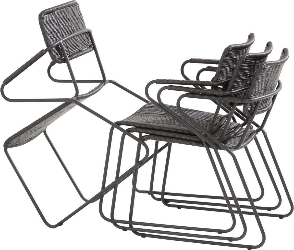 Taste by 4 Seasons Swing stackable dining garden chair - anthracite rope