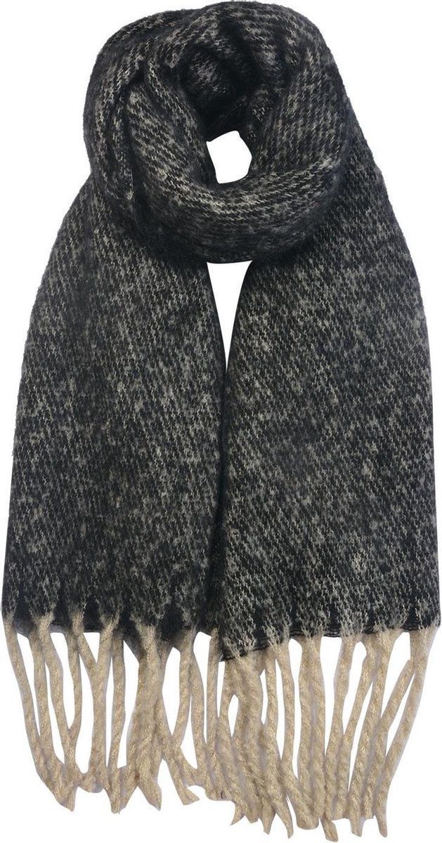 Melady Wintersjaal Dames 50x180 cm Zwart Synthetisch