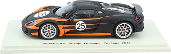 Porsche 918 Spyder #25 Weissach Package 2013 Black / Orange 1/43 Spark - Spark