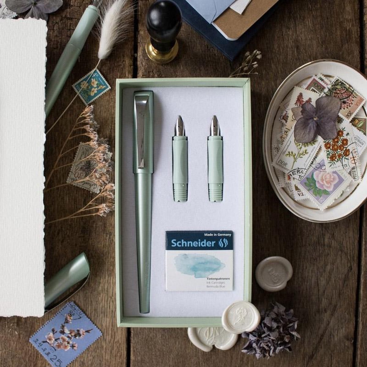 Schneider kalligrafietset – Callissima – kalligrafie vulpen – giftbox – mint - S-143811 — afbeelding 7