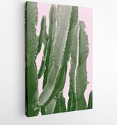 Onlinecanvas - Schilderij - Abstract Botanical Cactus Cactus Plant Art Vertical Vertical - Multicolor - 50 X 40 Cm