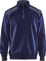 Blaklader 3353 Werksweater Korte Rits Marineblauw/Grijs