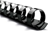 Plastic bindruggen 21 loops, 22 mm, zwart (50 stuks)