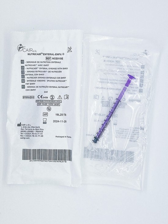 Nutricair Voedingsspuit ENFIT 1ml - Steriel Verpakt 25 stuks van Nutricair — afbeelding 3