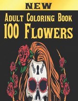 100 Flowers Adult Coloring Book