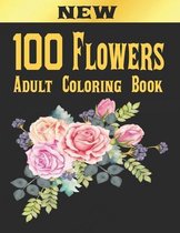 100 Flowers Adult Coloring Book