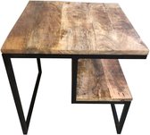 Tafeltje van Mangohout - Bijzettafel - Coffeetable - Mangohouten Tafeltje - Industrieel - Landelijk - 50 cm breed