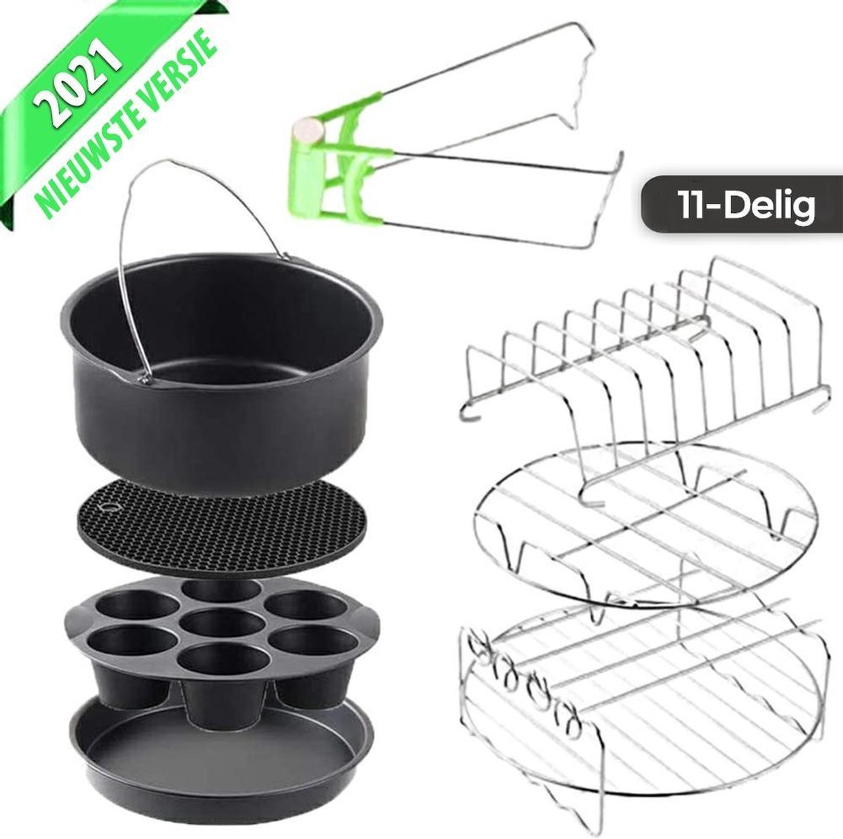 Heteluchtfriteuse Accessoireset XL 11 delige set Geschikt voor alle