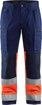 Blaklader 1551 Reflecterende Werkbroek Stretch Marineblauw/Oranje