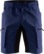 Blaklader 1449 Korte Stretch Werkbroek Marineblauw/Zwart