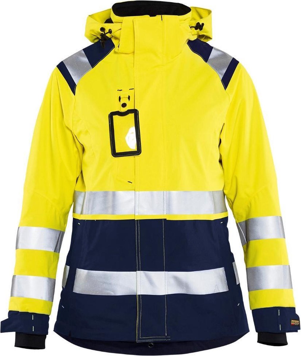 Blåkläder 4904-1987 Dames Shell jack High Vis Geel/Marineblauw maat XXL
