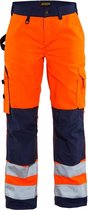 Blaklader 7155 Dames Reflecterende Werkbroek Oranje/Marineblauw