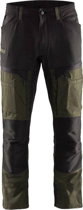 Blaklader 1456 Pantalon de travail de service Stretch Vert/ Zwart