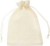 Jute Sieraden Zakjes (14 x 10 cm) Cream (10 Stuks)