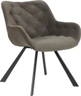 Alora Stoel Jake Donkergrijs - Velours - relaxstoel - fauteuil - eetkamerstoel