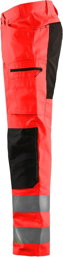 Blaklader 1585 Pantalon de Travail Réfléchissant Stretch Rouge/ Zwart