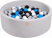 Ballenbakje.nl® Ronde Ballenbak set incl 200 ballen 90x30cm - Licht grijs: Wit, Blauw, Zwart, Grijs