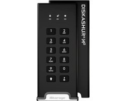 iStorage diskAshur M2 - externe harde schijf - M2 SSD - 2 TB - USB - 256-bit - Zwart