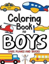 Coloring Book For Boys, Cars, Planes and Trucks