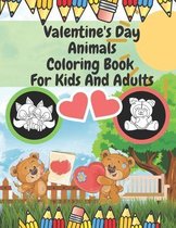 Valentine's Day Animals Coloring Book For Kids And Adults