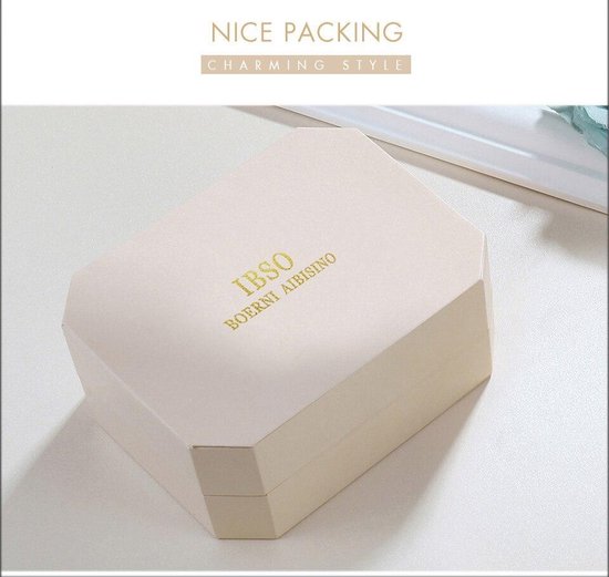 Boerni Aibisino Horloge en Ketting Zilver kleur luxe geschenk set | Crystal glass | Premium kwaliteit uurwerk Quartz Japan | Mineraal | Geschenk | Fashion | Elegant | Dames | Vrouw |  Black Friday