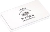 2x Ontbijtbordjes/ontbijtplankjes set Breakfast print 14 x 24 cm - Bed and Breakfast ontbijtborden servies - Onbreekbare bordjes