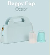 Beppy - Menstruatiecup - Ocean 2 stuks + Lady to go - 1 turquoise & transparante menstruatiecup.