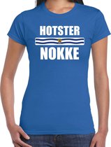 Hotsternokke met vlag Zeeland t-shirt blauw dames - Zeeuws dialect cadeau shirt L
