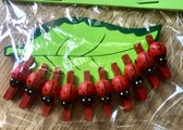 Houten knijpers met lieveheersbeestje Rood 10 stuks