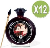 Shunga massage cream - erotische bodypaint - chocolade smaak - 100ml - 12 pack