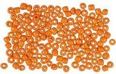 Rocailles, afm 8/0 , d: 3 mm, oranje, 500gr, gatgrootte 0,6-1,0 mm