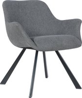 Alora Stoel Alan Antraciet - Stof - relaxstoel - fauteuil - eetkamerstoel