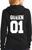 King / Queen Hoodie (Queen - Maat S) | Koppel Cadeau | Valentijn Cadeautje voor hem & haar