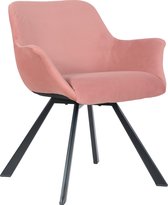 Alora Stoel Alan Roze - Velours - relaxstoel - fauteuil - eetkamerstoel