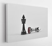 Onlinecanvas - Schilderij - Battle Board Game Chess Art Horizontal Horizontal - Multicolor - 40 X 50 Cm