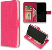 Casemania Hoesje Geschikt voor Samsung Galaxy A21S Roze - Portemonnee Book Case - Kaarthouder & Magneetlipje