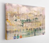 Onlinecanvas - Schilderij - The Port Penzance. Oil Painting Cityscape Art Horizontal Horizontal - Multicolor - 60 X 80 Cm