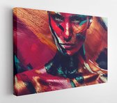 Colorful paint girl  - Modern Art Canvas  - Horizontal - 137466395 - 40*30 Horizontal