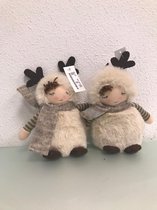 2 decoratieve poppen - met sjaal - wit