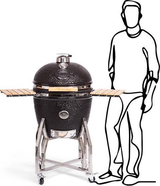 YAKINIKU Kamado - XLARGE BASIC - 22Inch - 56 cm Grilloppervlak - Inclusief Onderstel & Zijtafels - 8-12 Personen van Merkloos — afbeelding 4