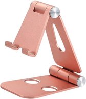 TOJ Telefoonhouder | Telefoon Standaard/Statief | Tablet/iPhone/iPad Houder | Opvouwbaar/Inklapbaar - Rosé Goud
