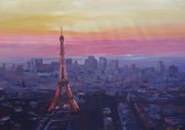 Steden Poster -Parijs Skyline Painted - Wandposter 60 x 40 cm